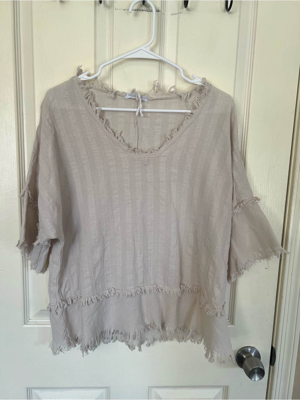 Made in Italy 100% Cotton Gauze Fringe Oversized Tunic Top